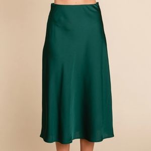 High waist satin like A line midi skirt, last one